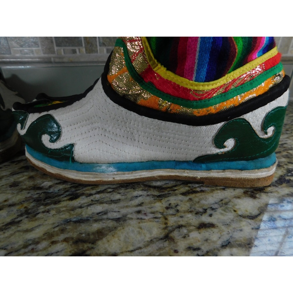 Vintage Mongolian Tibetan Tribal Handmade Wool Felt Leather Snow Boots Unisex - Picture 8 of 12
